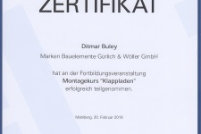 Ehret Klappladenschulung "Montage" 2019 - Hr. Ditmar Buley
