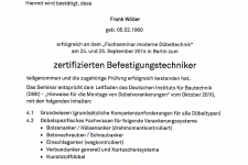 Technische Universität Dortmund - zertifizierter Befestigungstechniker 2014 - Hr. Wöller, Frank